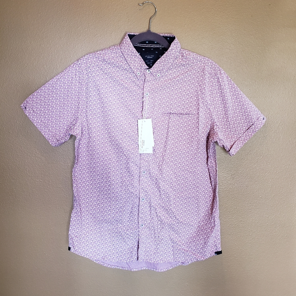 👕Men's collard button up short sleeved shirt.